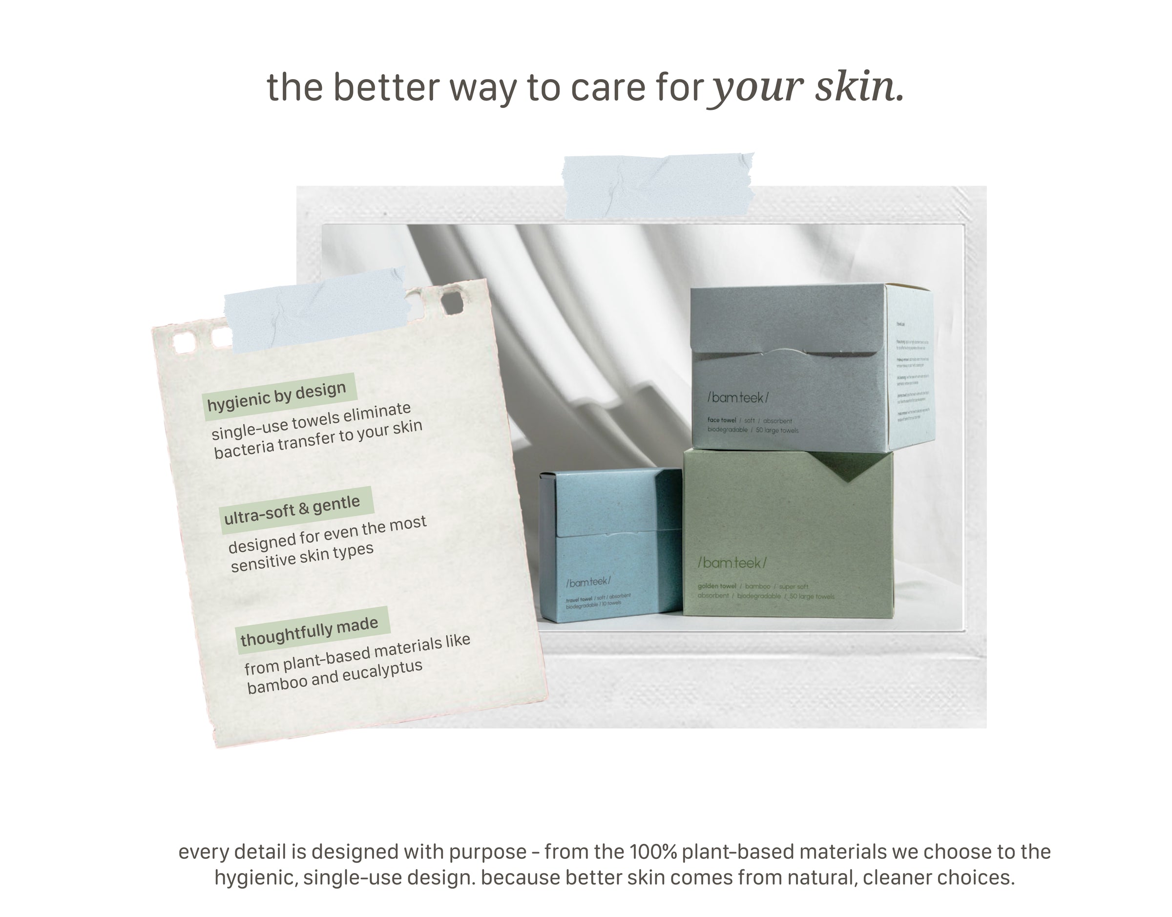 Ultimate Pack showcasing single-use face towels designed for hygienic skincare and made from plant-based materials.